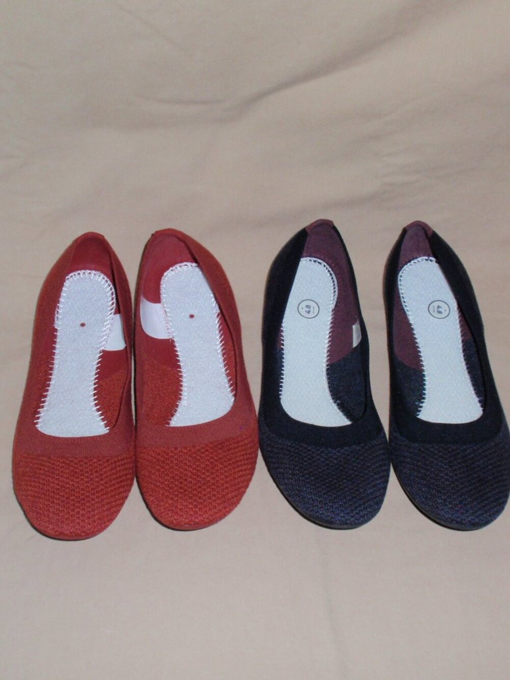 Lot of 2 Allbirds The Breezers Slip On Ballet Flats Red Gray Sz 10 No Inserts